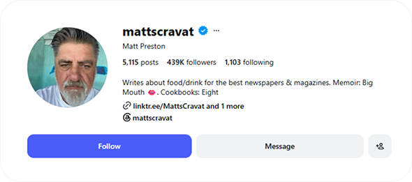 Matt Preston Instagram